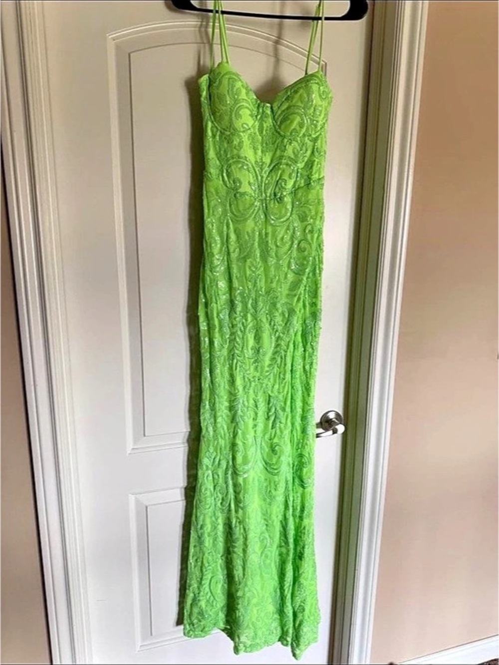 Mossimo Lace Maxi Dress in Green Size Small
